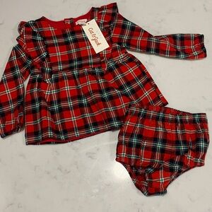 Cat & Jack Red Plaid Baby Set